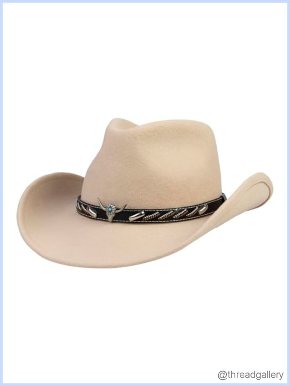 100% Wool Cowboy Hat Water-Resistant Felt Wide Brim Western Panama Rancher